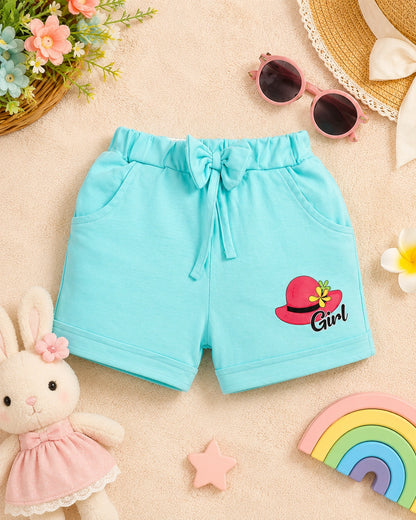 Classy Aqua Blue Cotton T-Shirt & Shorts Set
