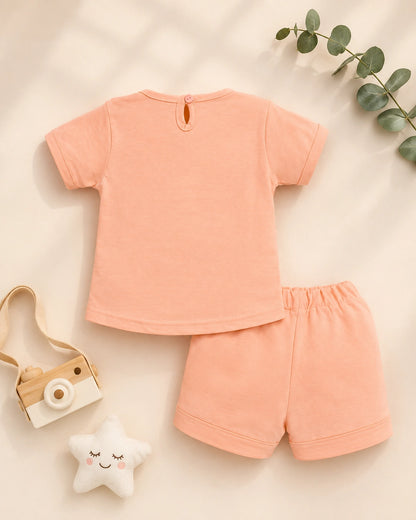 Classy Aqua Blue Cotton T-Shirt & Shorts Set