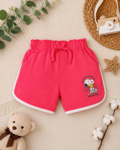 Happiness Red Pure Cotton T-Shirt & Shorts Set