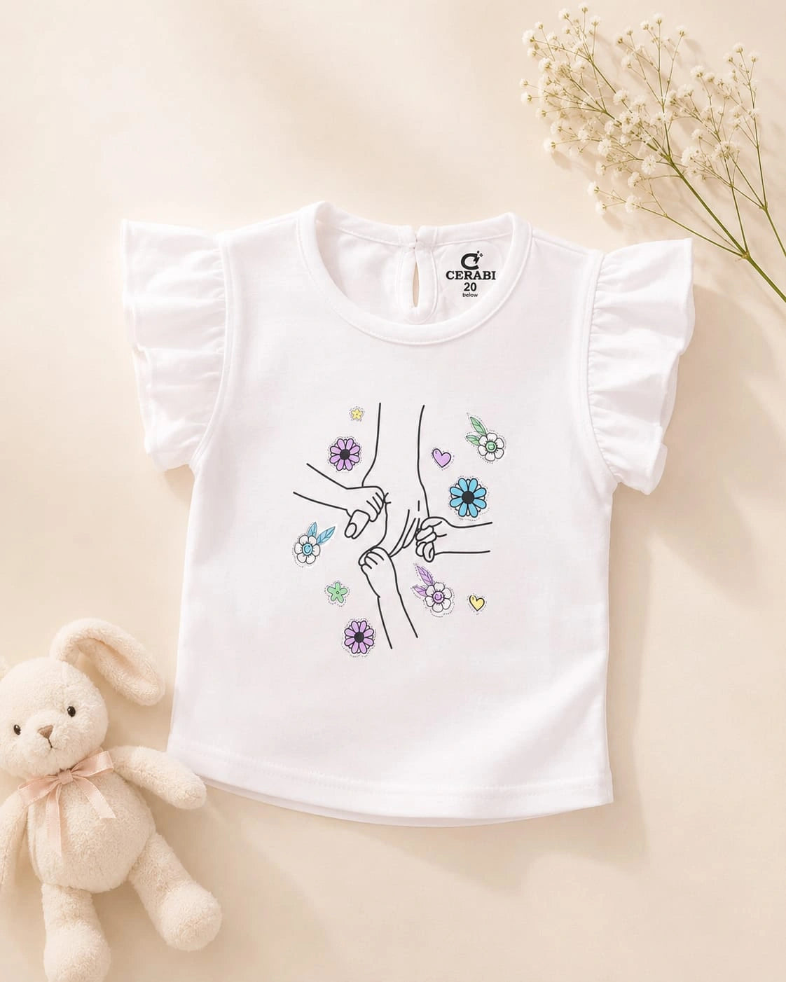 Floral Love White T-Shirt & Purple Shorts Set