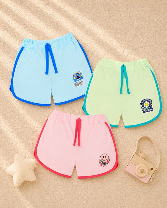 Dreams & Happiness Cotton Shorts – Pack of 3