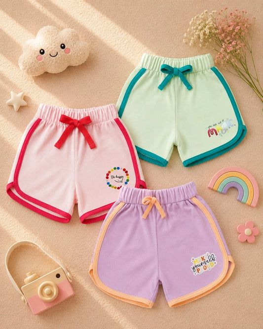 Happy & Playful Cotton Shorts – Pack of 3