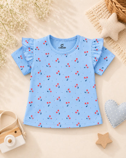 Pretty Prints Girls’ Cotton T-Shirt – Pack of 3
