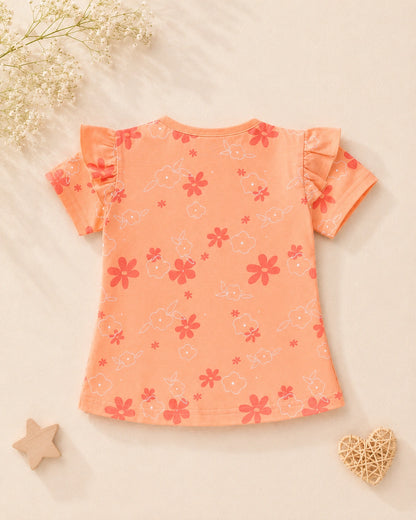 Pretty Prints Girls’ Cotton T-Shirt – Pack of 3