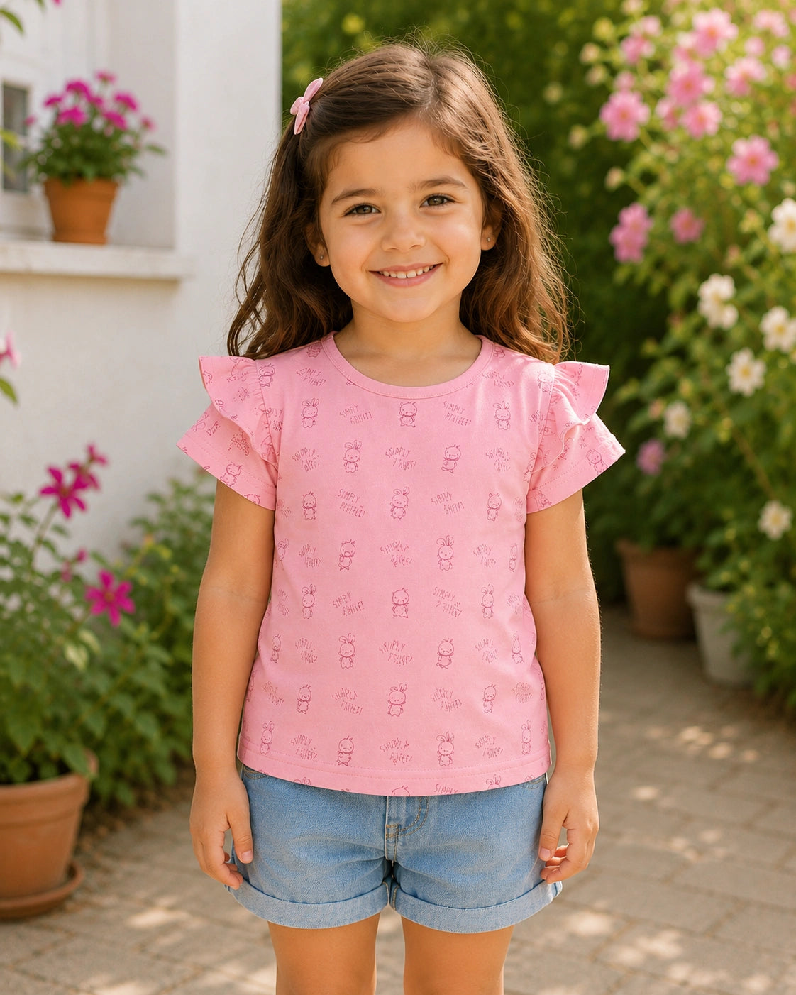 Pretty Prints Girls’ Cotton T-Shirt – Pack of 3