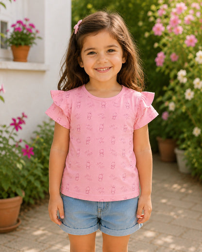 Pretty Prints Girls’ Cotton T-Shirt – Pack of 3