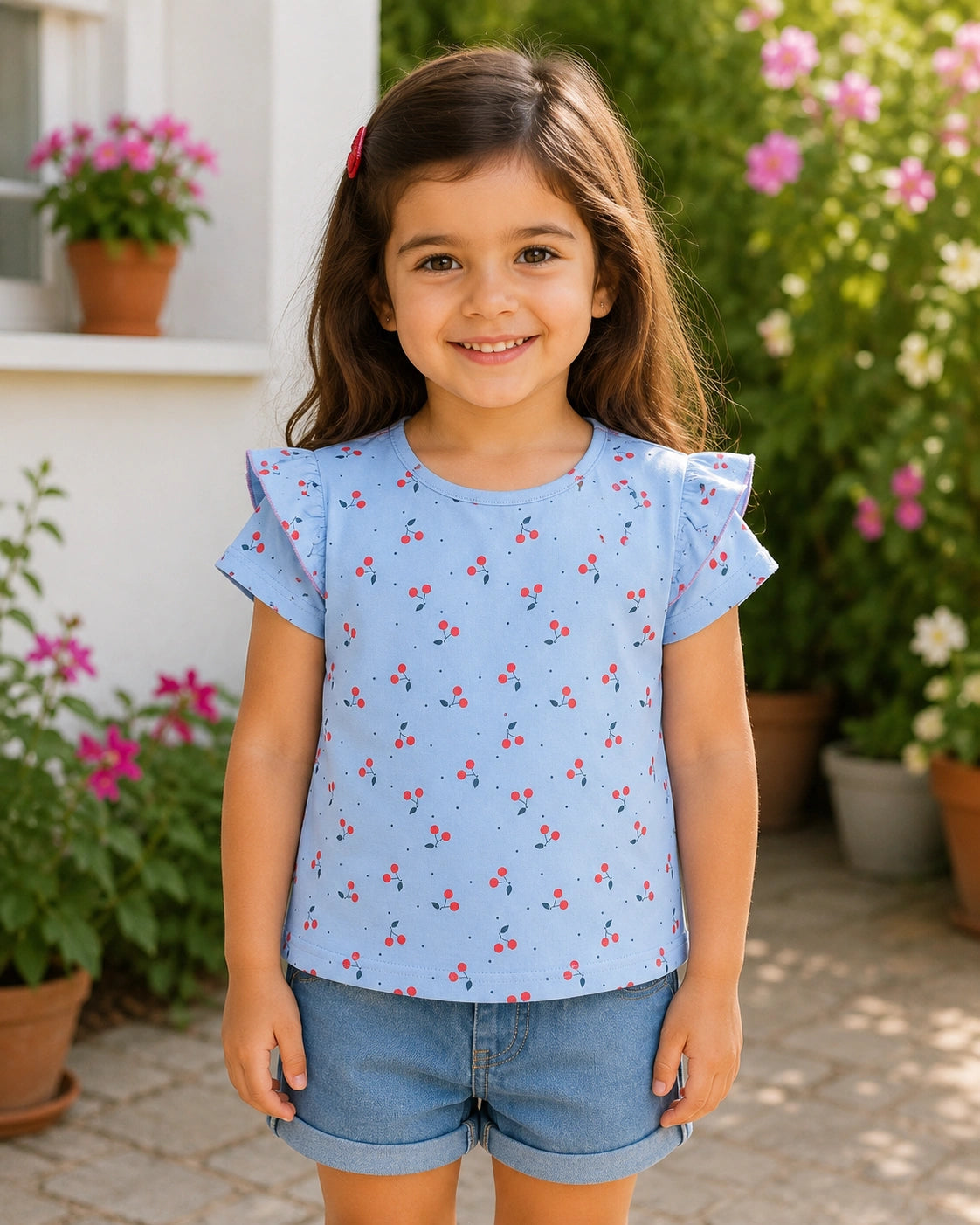 Pretty Prints Girls’ Cotton T-Shirt – Pack of 3