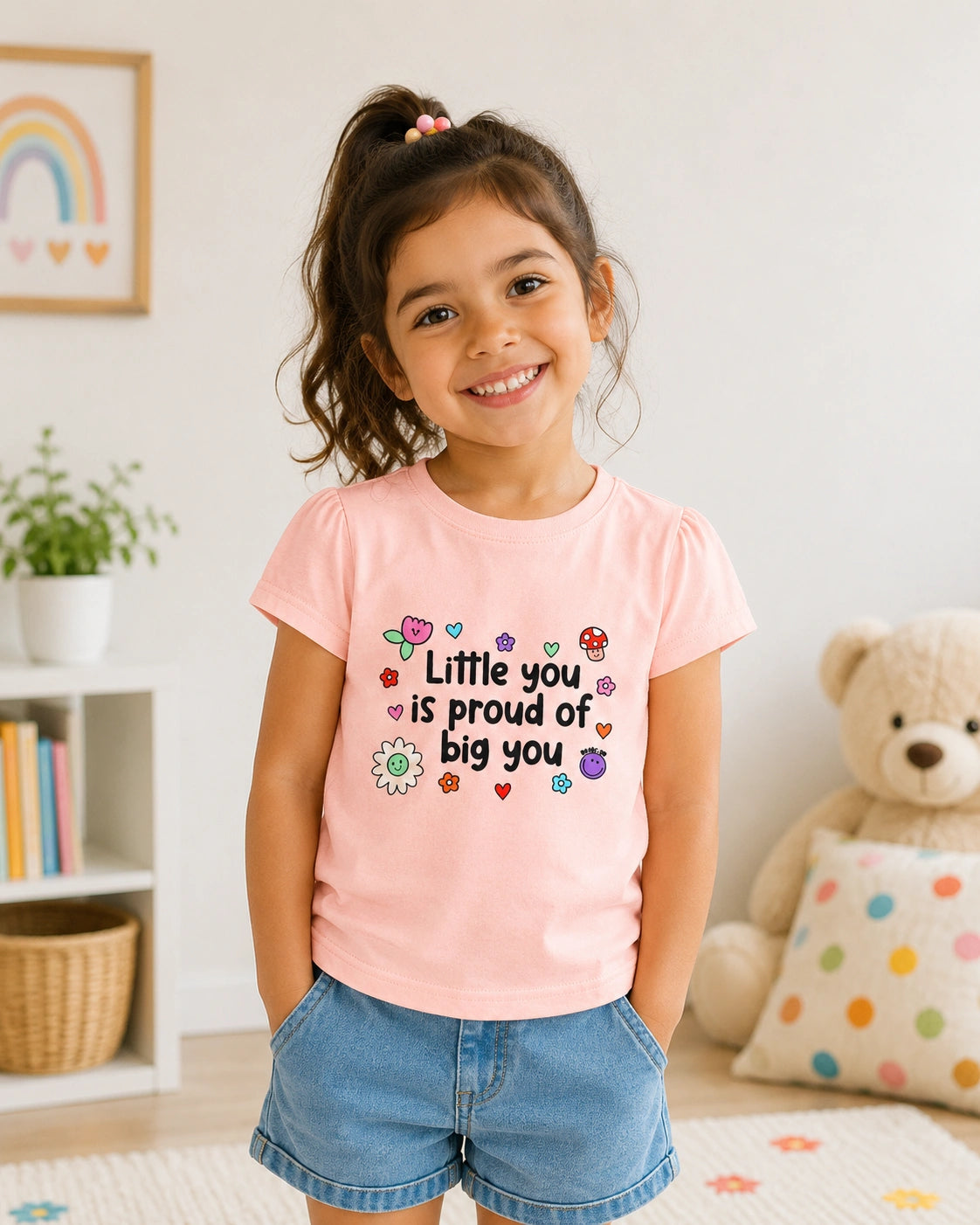 Happy Little Moments Girls’ Cotton T-Shirt – Pack of 3