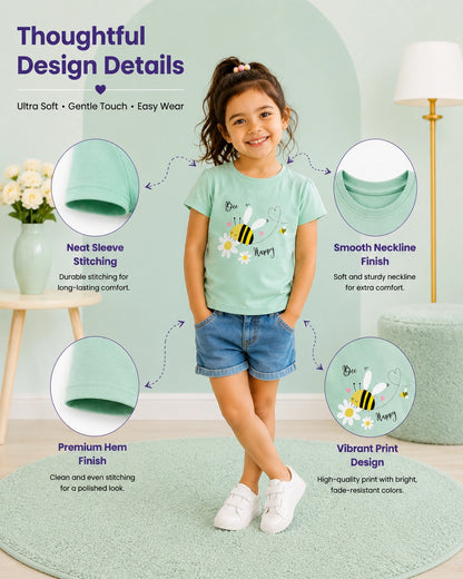 Happy Little Moments Girls’ Cotton T-Shirt – Pack of 3